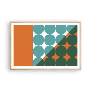 Pôster com moldura de carvalho claro - Para cima e na diagonal - 91x61 cm