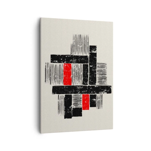 Quadro em tela - Vermelho e preto - 50x70 cm