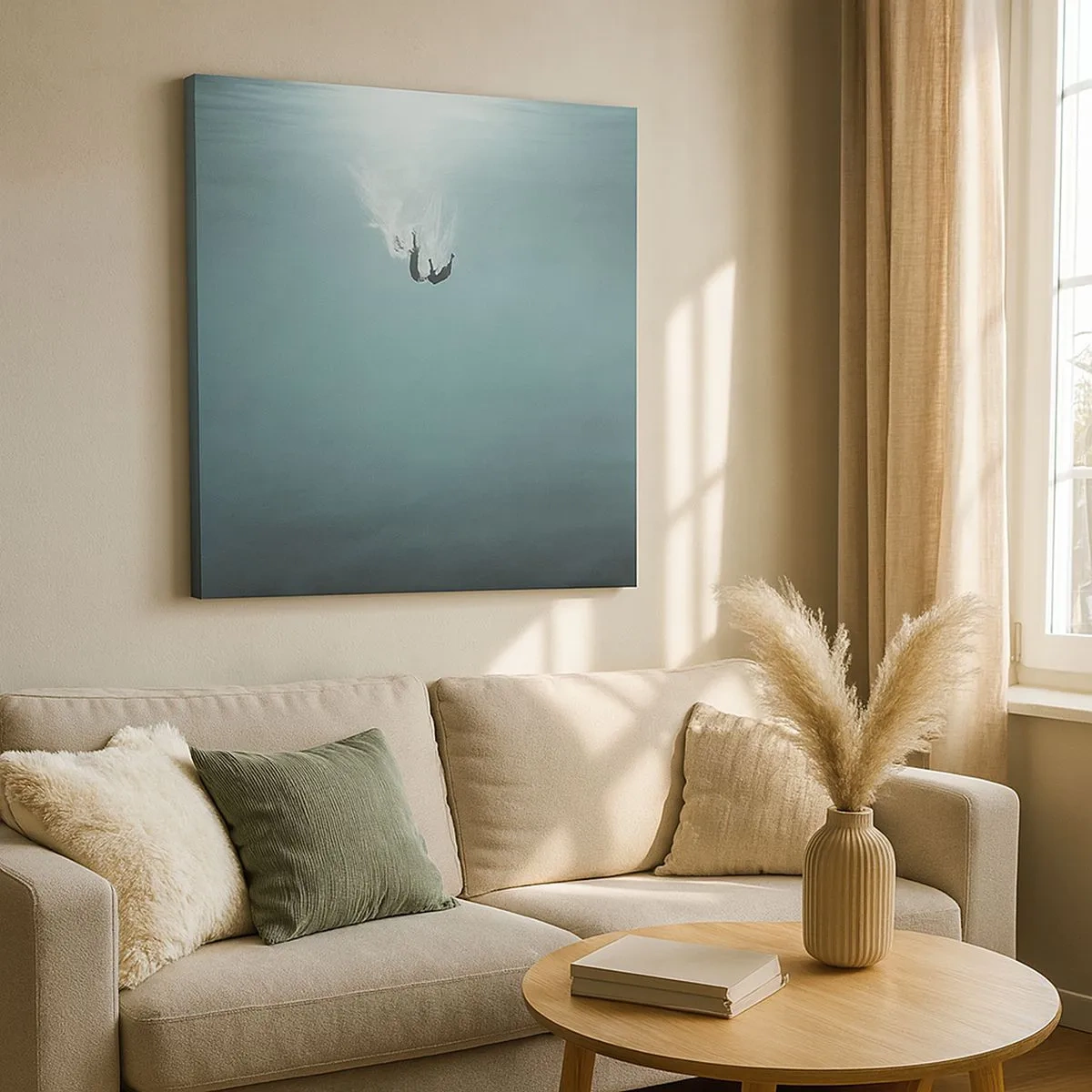 Quadro em tela - Nos braços do oceano - 30x30 cm