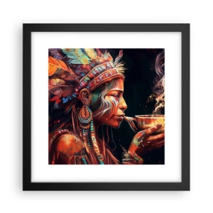 Pôster com moldura preta - Ritual mágico - 30x30 cm