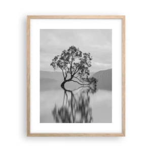 Pôster com moldura de carvalho claro - Existe um país assim - 40x50 cm