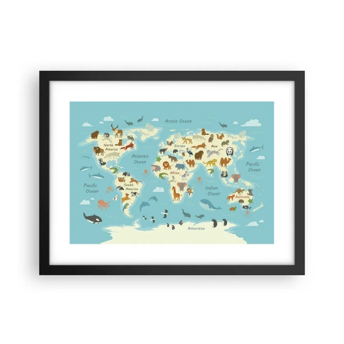 Pôster com moldura preta - Bons vizinhos - 40x30 cm