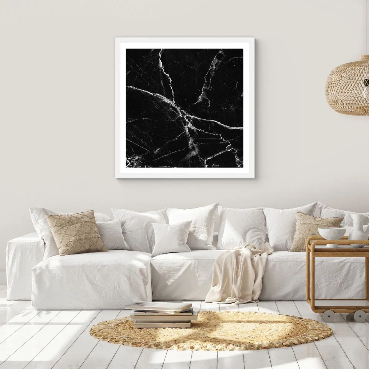 Pôster em moldura branca - A vida secreta da pedra - 60x60 cm