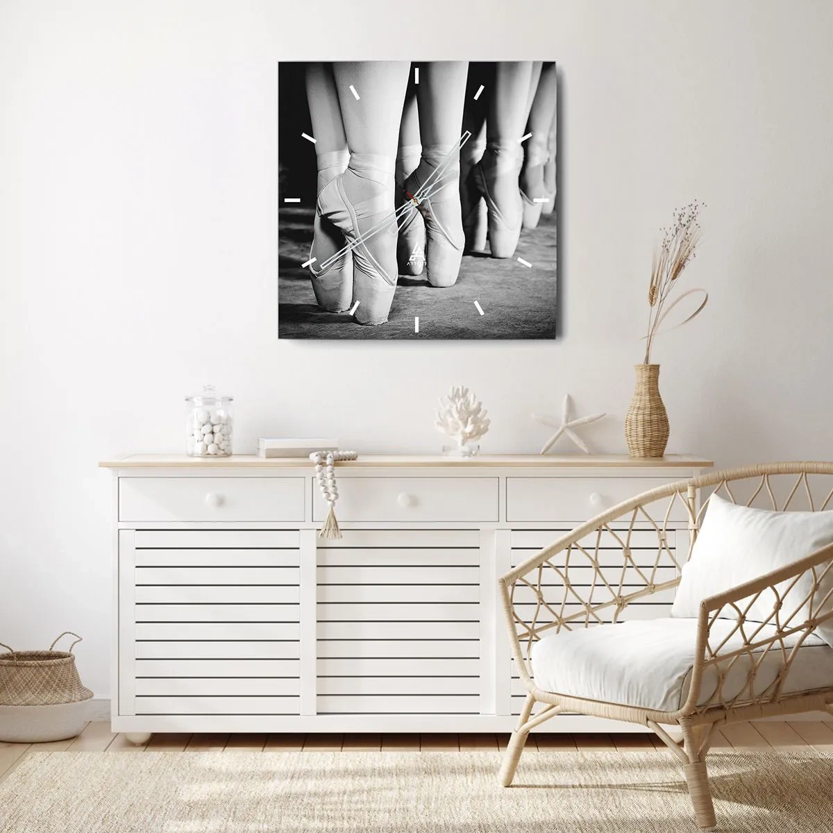 Relógio de parede - Relógio em vidro - Juntos, com leveza - 30x30 cm