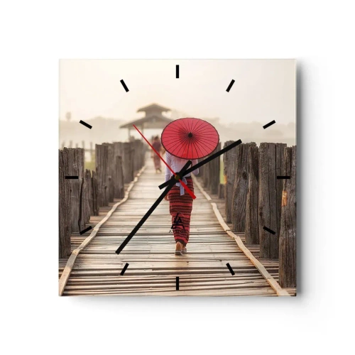 Relógio de parede - Relógio em vidro - Na ponte velha - 30x30 cm