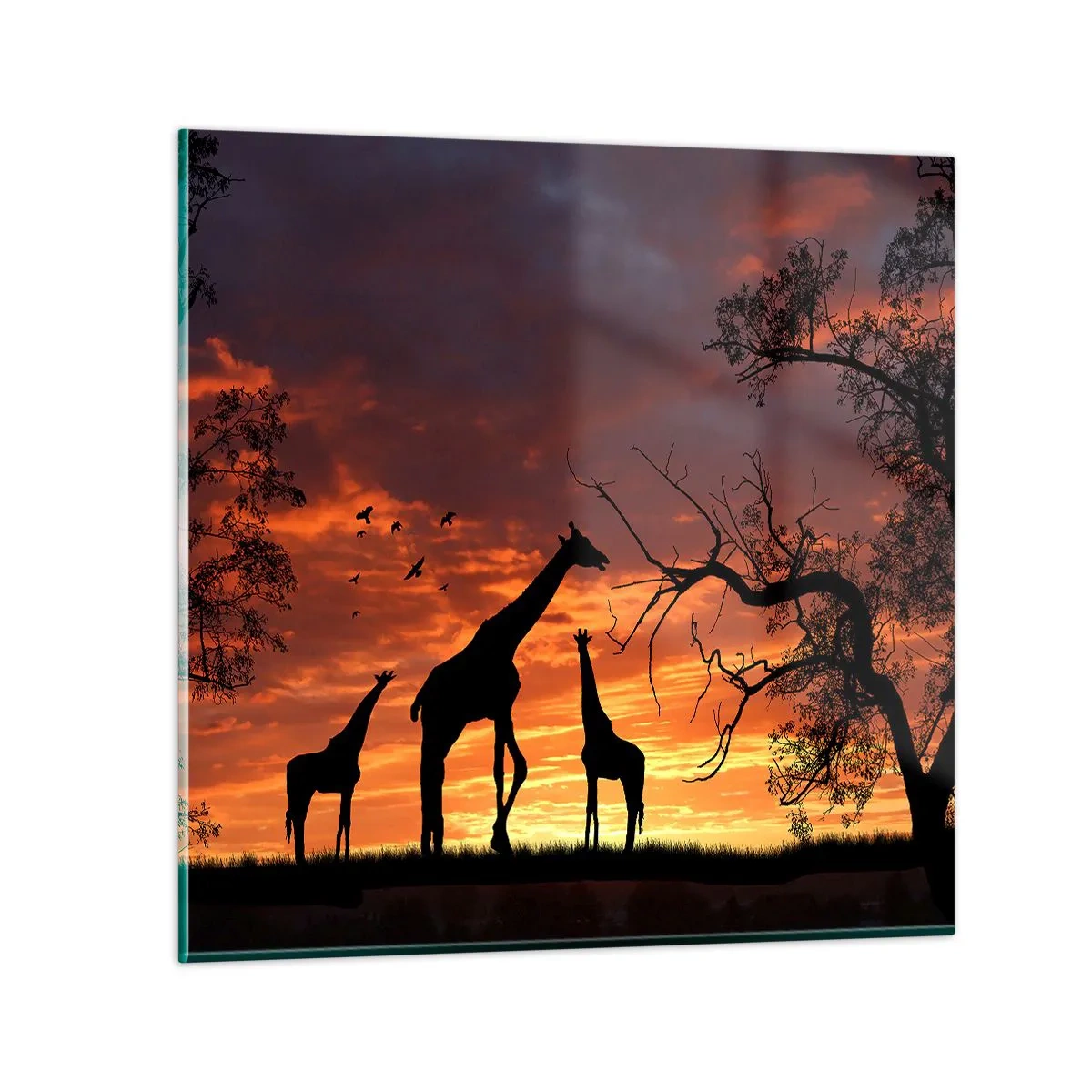 Quadro em vidro - Um pequeno jantar com seus entes queridos - 70x70 cm