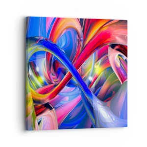 Quadro em tela - Dança das cores - 30x30 cm