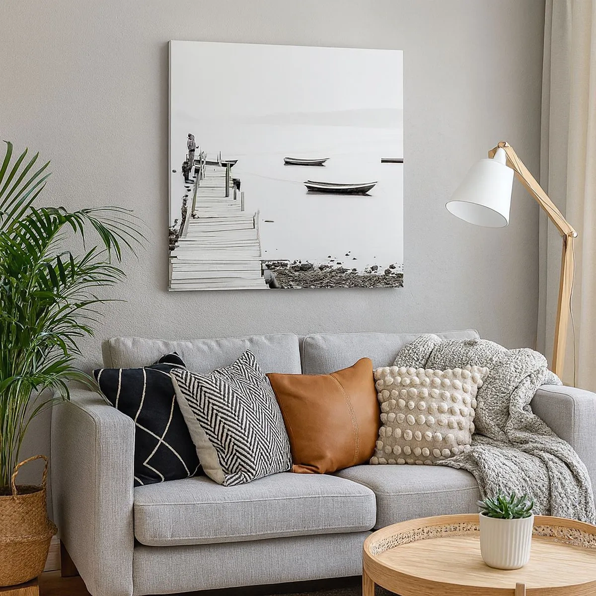 Quadro em tela - Sobre água calma e límpida - 30x30 cm