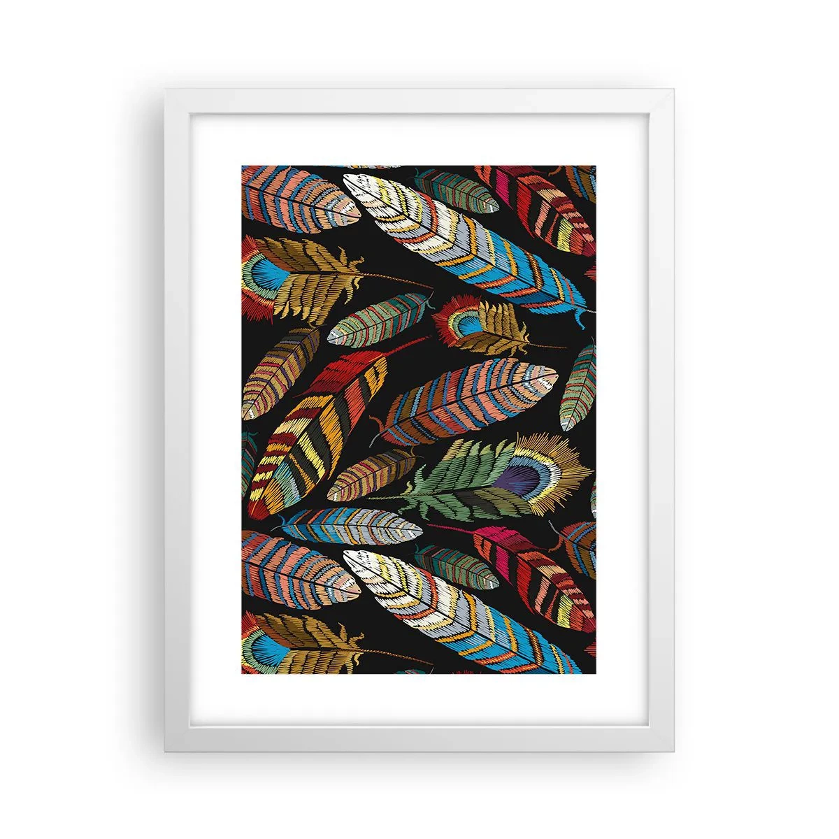 Pôster em moldura branca - O carnaval dos pássaros - 30x40 cm