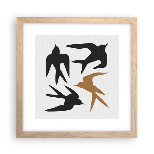 Pôster com moldura de carvalho claro - Engula a diversão - 30x30 cm