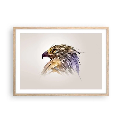 Pôster com moldura de carvalho claro - Retrato de um guerreiro - 70x50 cm