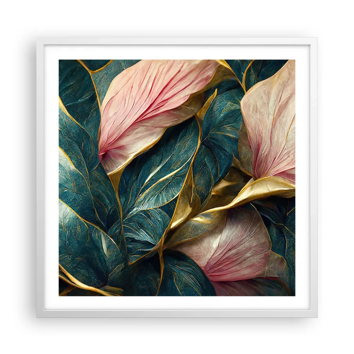 Pôster em moldura branca - Elegância e estilo naturais - 60x60 cm