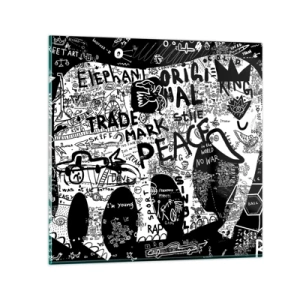 Quadro em vidro - O rico mundo das ruas - 30x30 cm