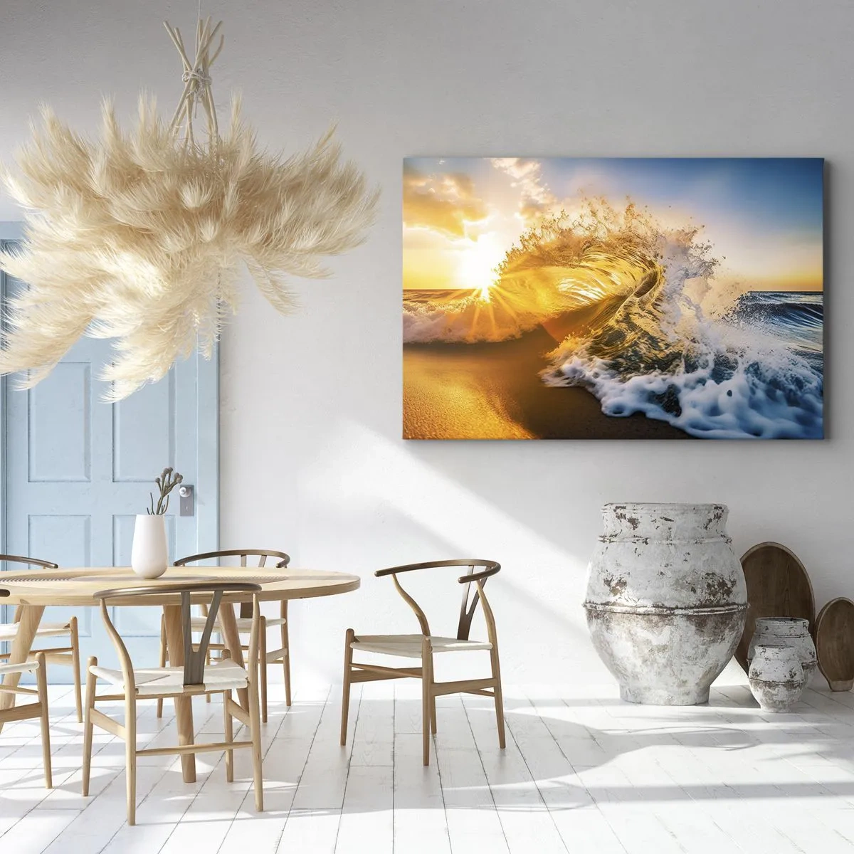 Quadro em tela - Diversão na areia - 120x80 cm