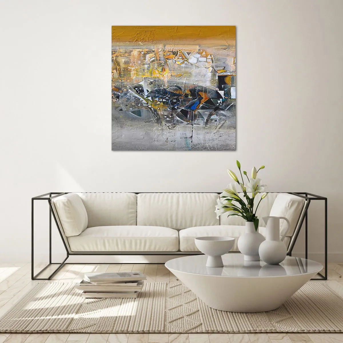 Quadro em vidro - Tudo vai se encaixar - 30x30 cm