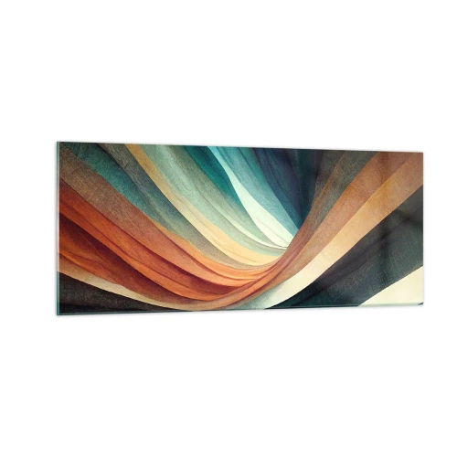 Quadro em vidro - Tecido de cores - 100x40 cm