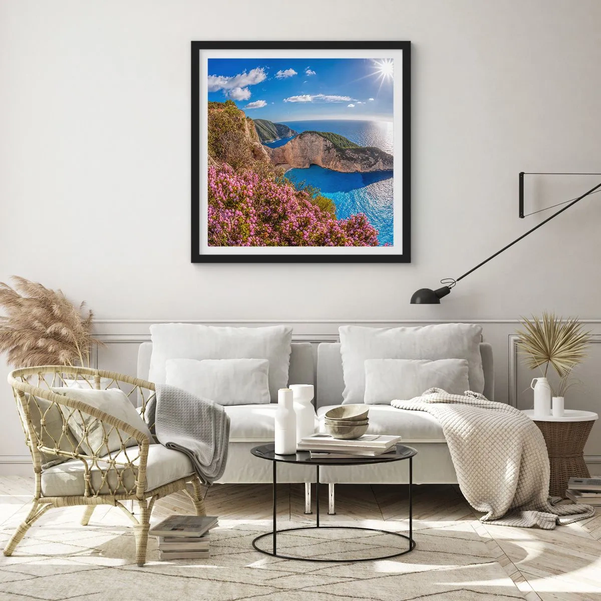 Pôster com moldura preta - As minhas grandes férias gregas - 50x50 cm