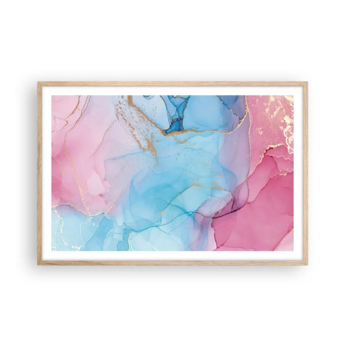 Pôster com moldura de carvalho claro - Encontro e difusão - 91x61 cm