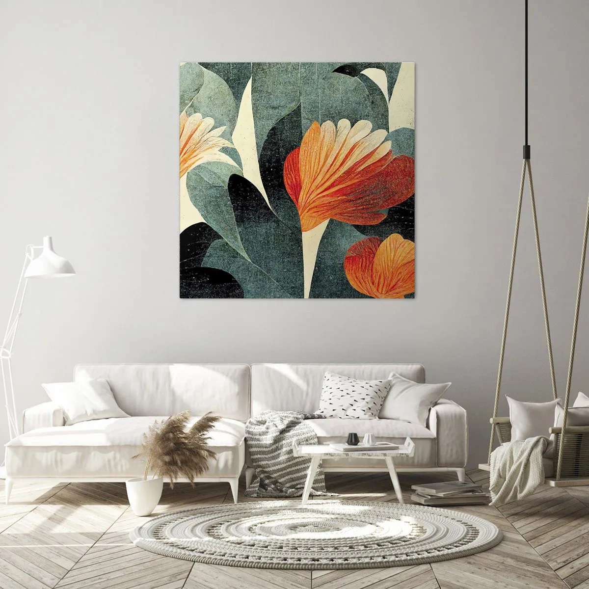 Quadro em tela - O calor dos trópicos e o frescor da vegetação - 60x60 cm