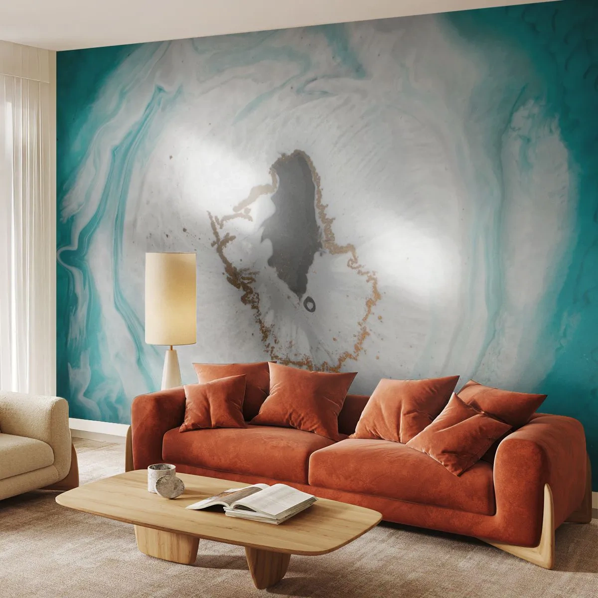 Papel de Parede Autocolante Deluxe Sticker - Penetrar no interior - Abstração, Pedaço, Pedra - 250x175 cm