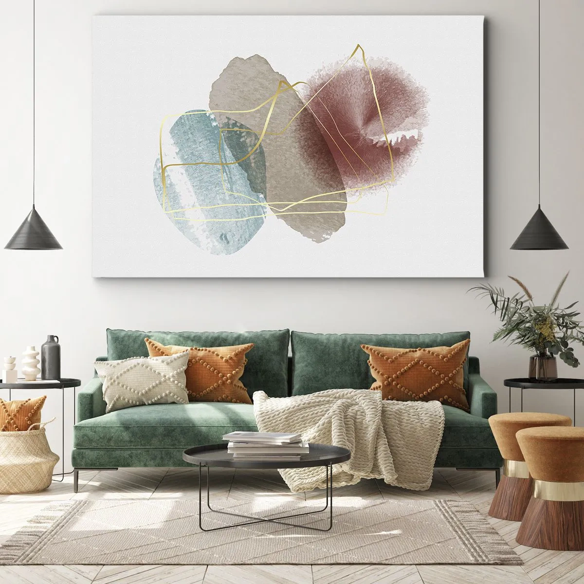 Quadro em tela - Corais espaciais - 100x70 cm