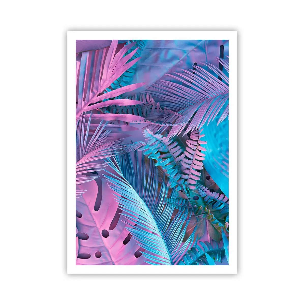 Pôster - Trópicos em rosa e azul - 70x100 cm