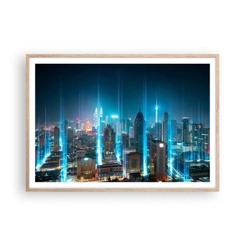Pôster com moldura de carvalho claro - De Berlim para o céu - 100x70 cm