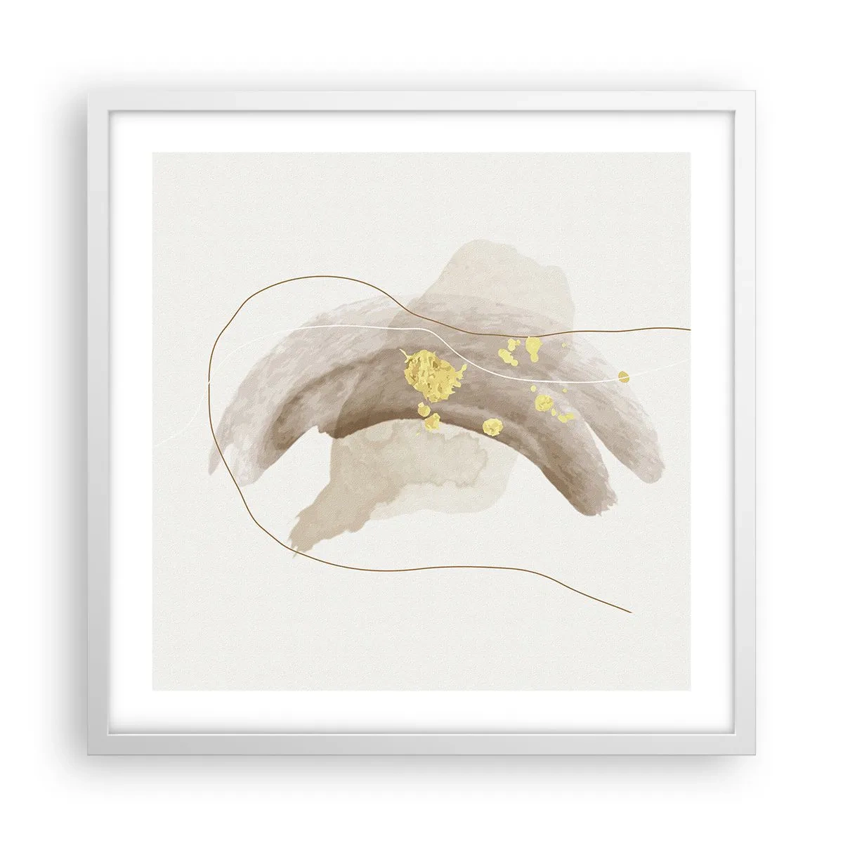 Pôster em moldura branca - Encontrado no espaço - 50x50 cm