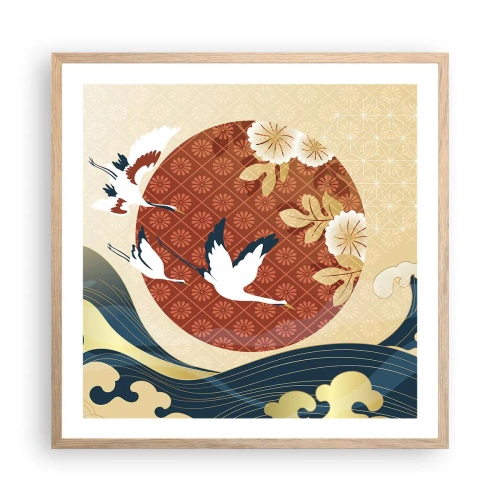 Pôster com moldura de carvalho claro - Conto de fadas japonês - 60x60 cm