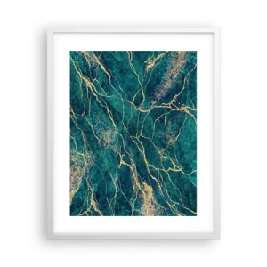 Pôster em moldura branca - Veia dourada - 40x50 cm