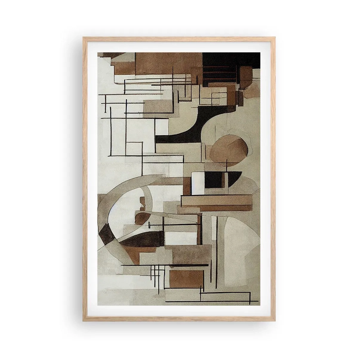 Pôster com moldura de carvalho claro - Paisagem urbana 2.0 - 61x91 cm