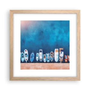 Pôster com moldura de carvalho claro - Em uma fileira - 30x30 cm