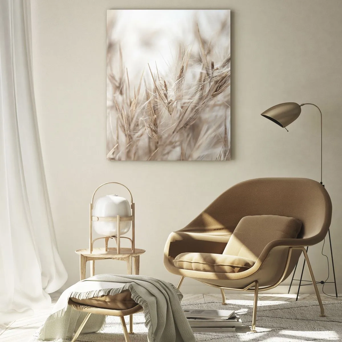 Quadro em vidro - Prado e vento - 70x100 cm