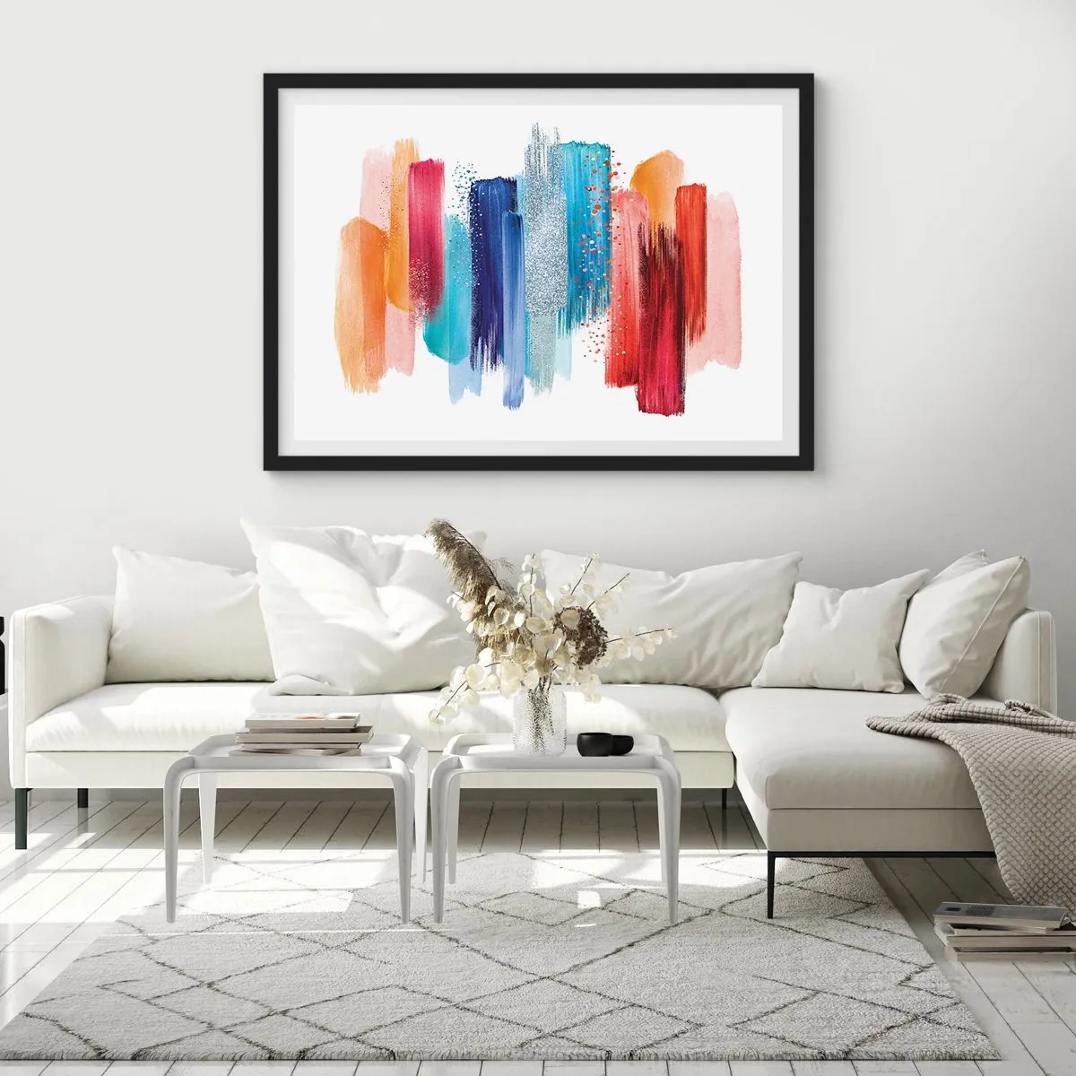 Pôster com moldura preta - Para cima e para baixo - 70x50 cm