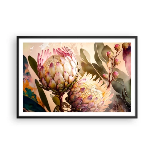 Pôster com moldura preta - Abraçado com ternura - 91x61 cm