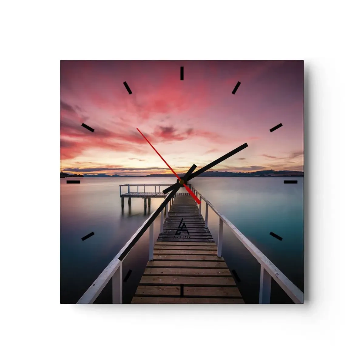 Relógio de parede - Relógio em vidro - A chama suave da noite - 30x30 cm