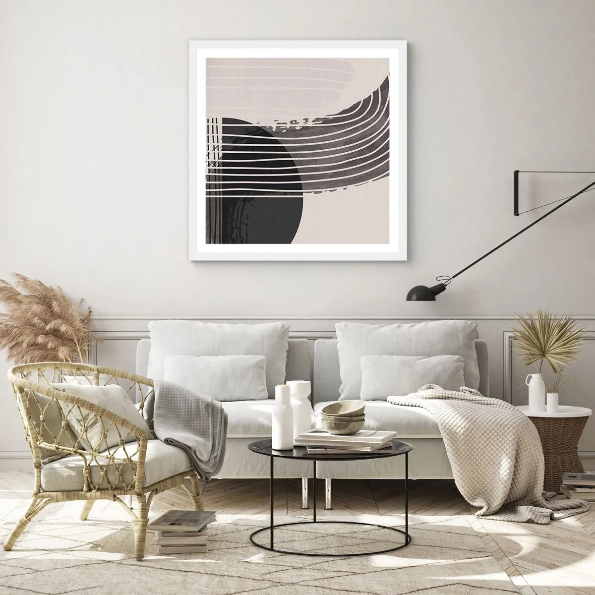 Pôster em moldura branca - Ida e volta - 60x60 cm