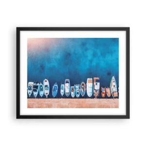 Pôster com moldura preta - Em uma fileira - 50x40 cm