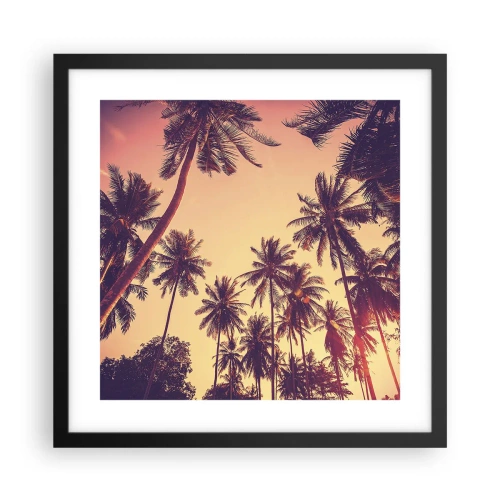 Pôster com moldura preta - Variação tropical - 40x40 cm