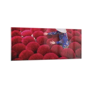 Quadro em vidro - No campo de arroz - 100x40 cm