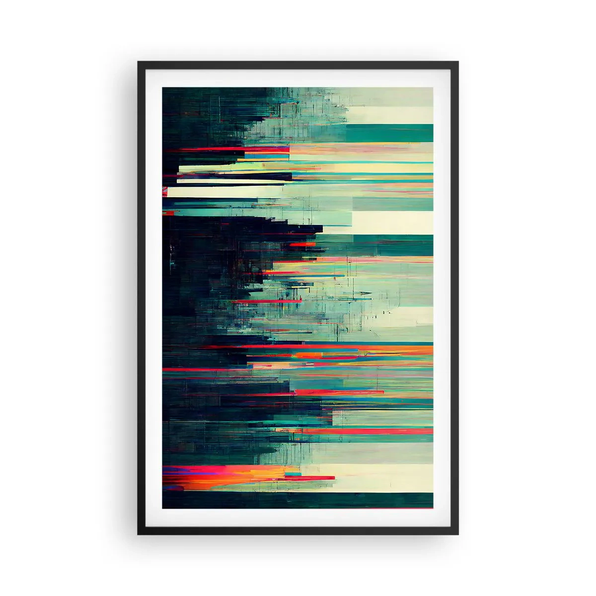 Pôster com moldura preta - Cidade futurista - 61x91 cm