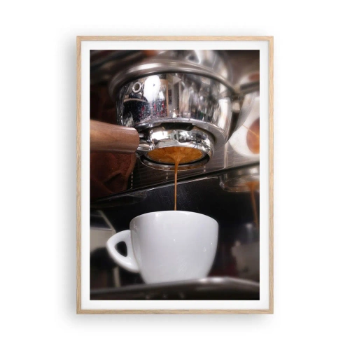 Pôster com moldura de carvalho claro - Boa hora do dia - 70x100 cm