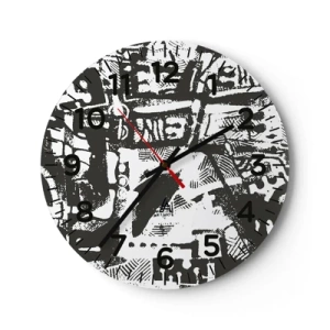 Relógio de parede - Relógio em vidro - Ordem ou caos? - 30x30 cm