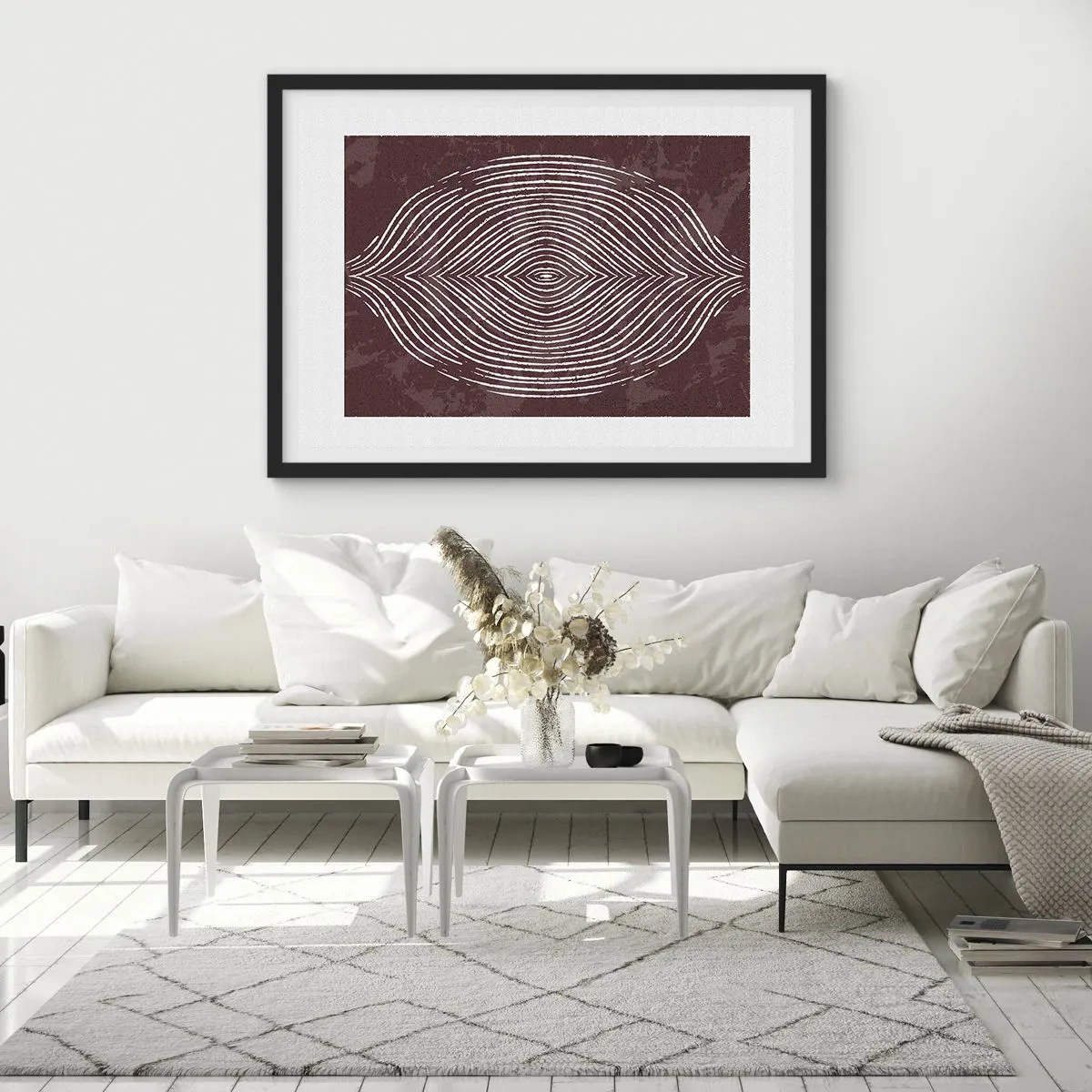 Pôster com moldura preta - O espaço fala - 70x50 cm
