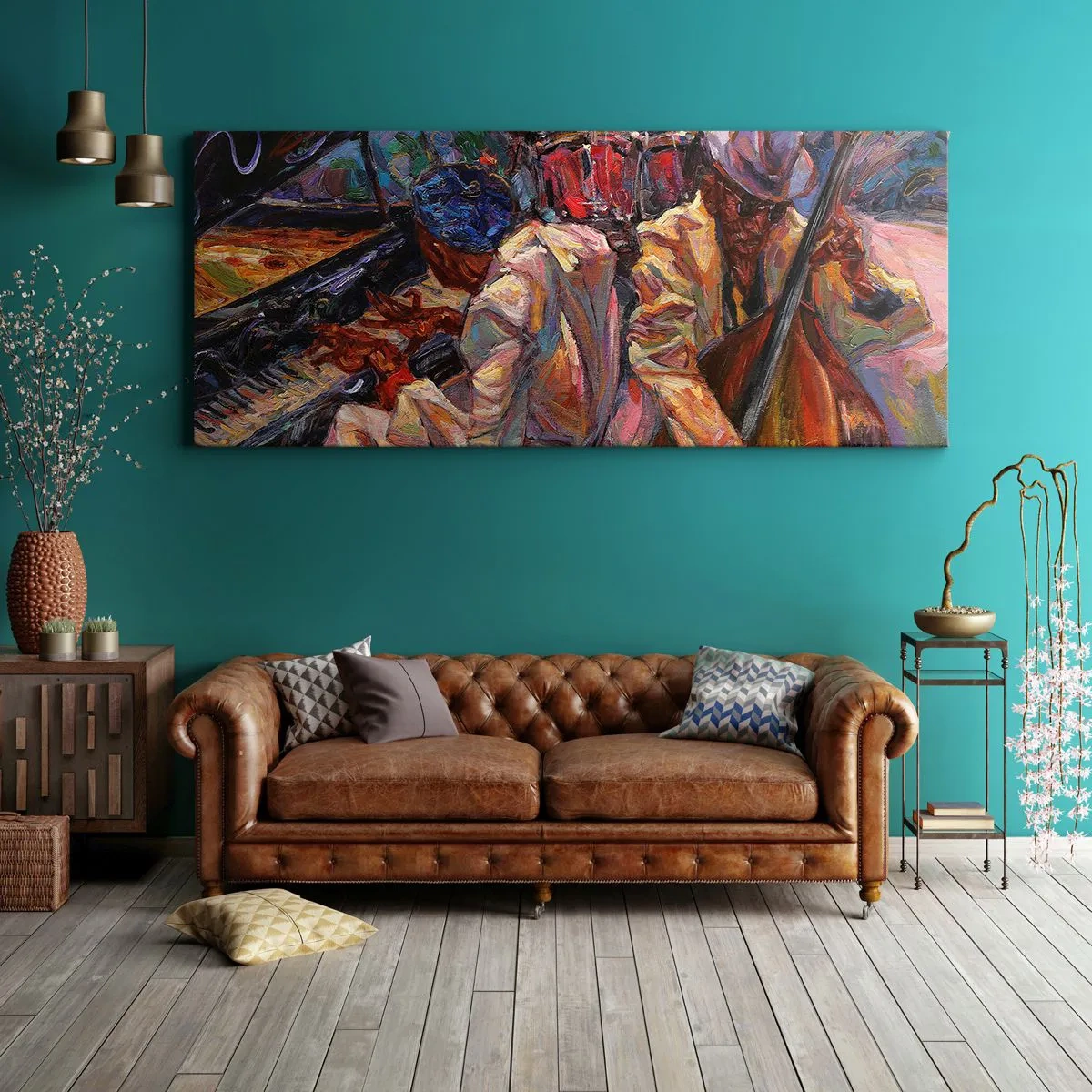Quadro em tela - Num só ritmo - 100x40 cm