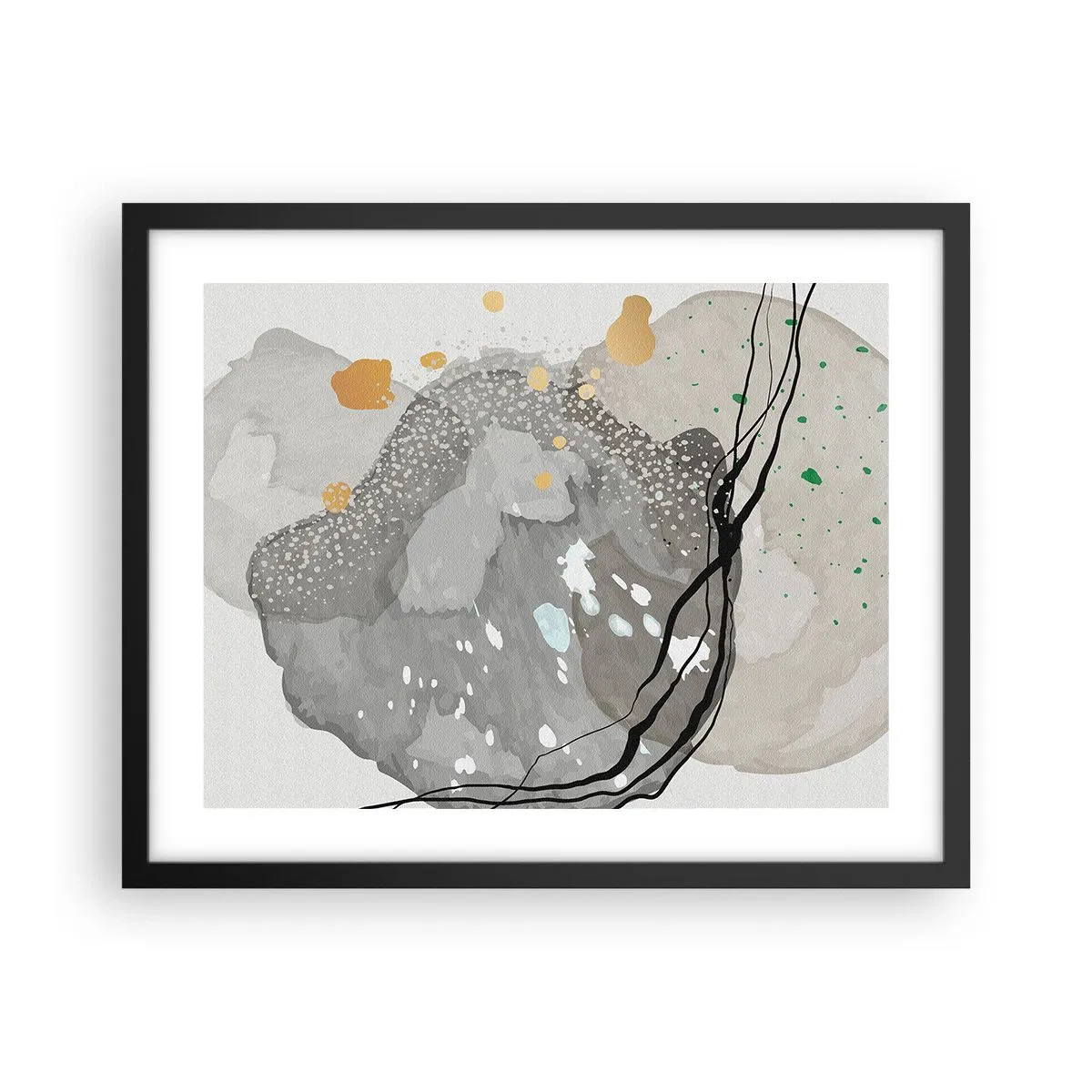 Pôster com moldura preta - Composição orgánica - 50x40 cm