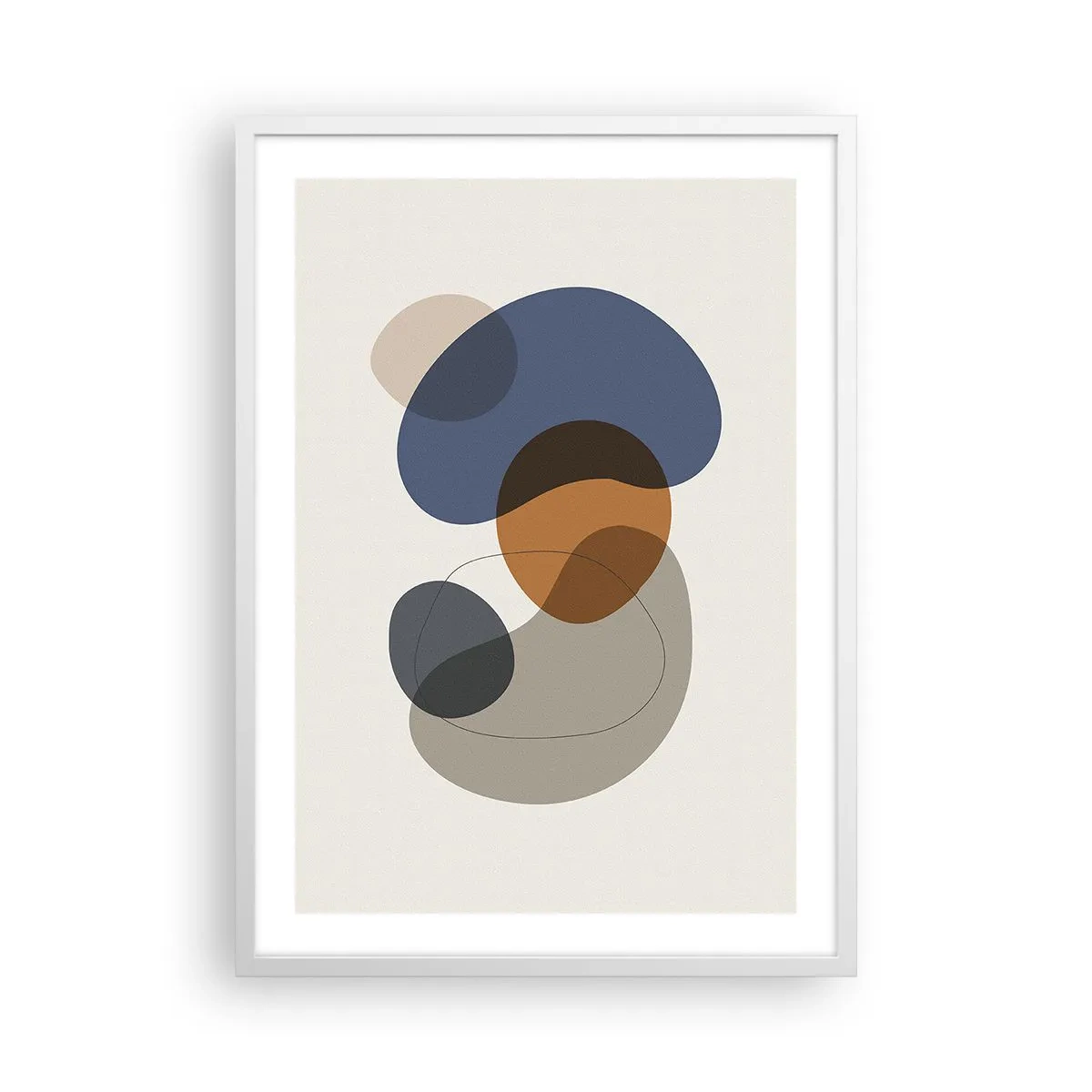 Pôster em moldura branca - Gotas de cor - 50x70 cm