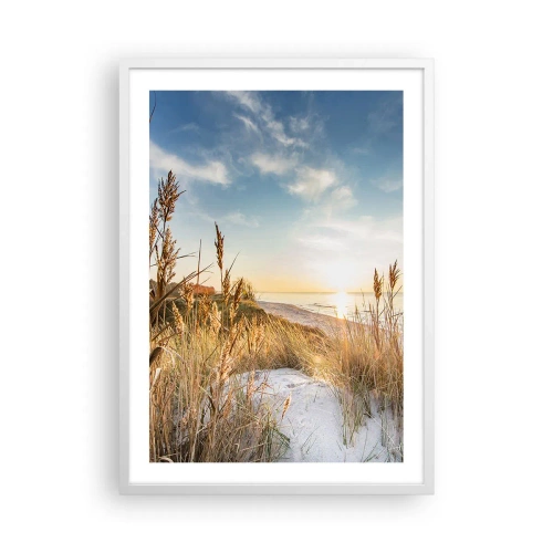 Pôster em moldura branca - Praia do Norte - 50x70 cm