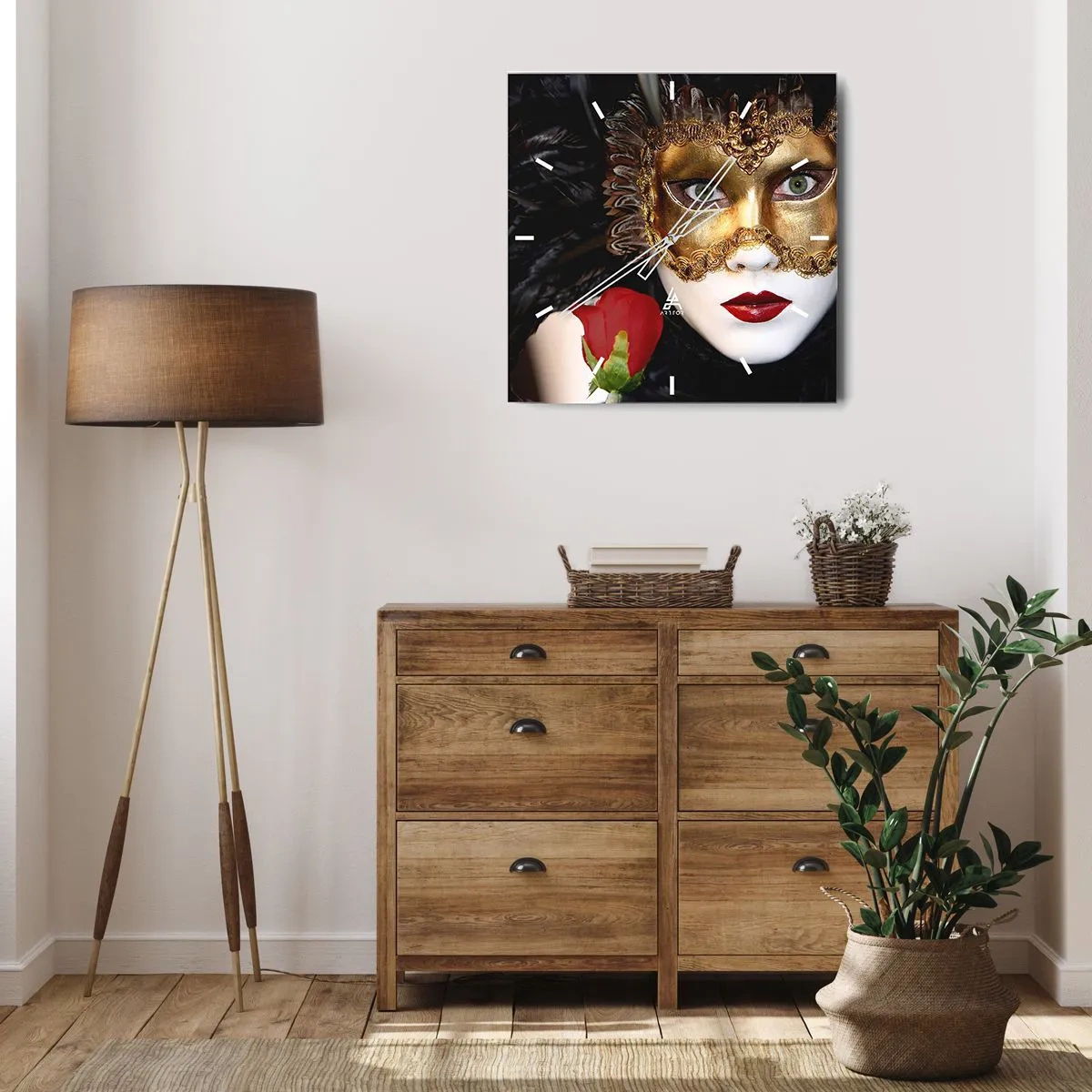 Relógio de parede - Relógio em vidro - Porque a vida é uma grande baile - 40x40 cm