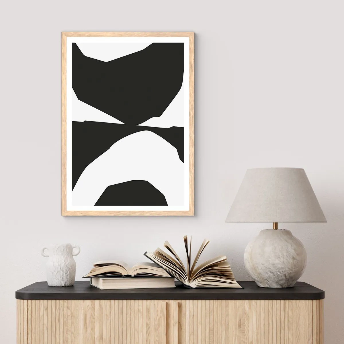 Pôster com moldura de carvalho claro - Positivo negativo - 30x40 cm